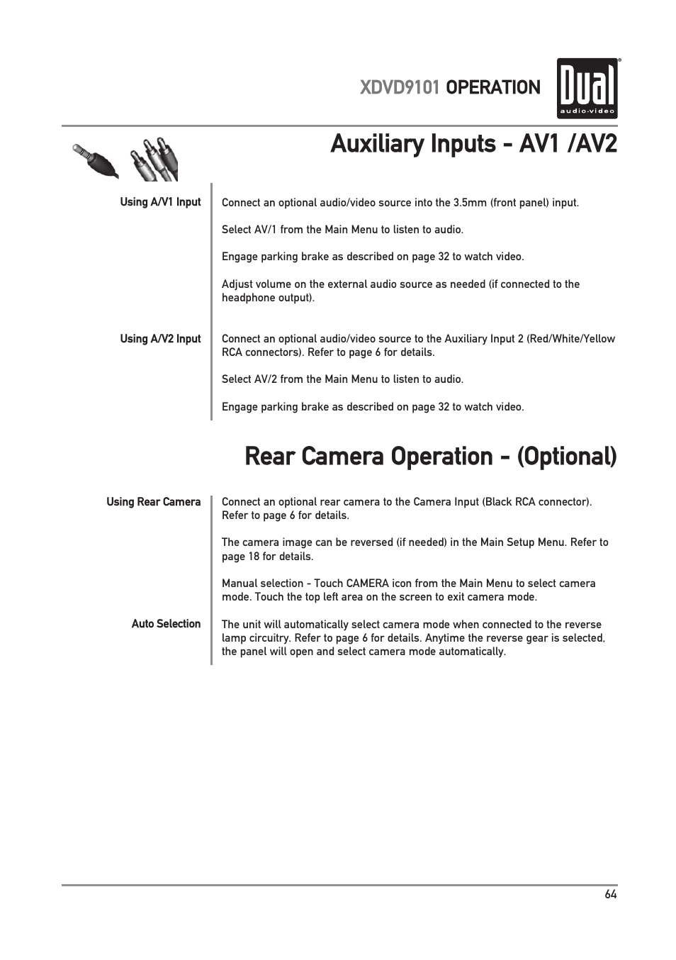 Xdvd9101 operation | Dual XDVD9101 User Manual | Page 65 / 72