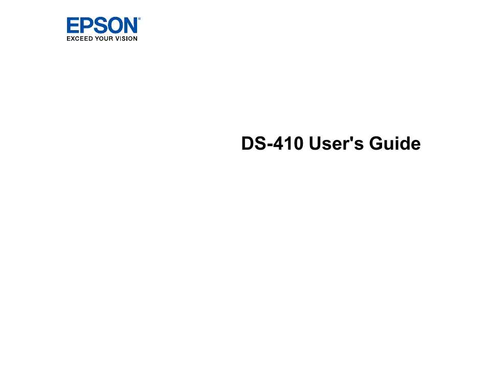 Epson WorkForce DS-410 Document Scanner User Manual | 128 pages