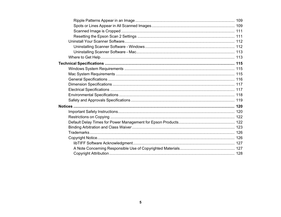 Epson WorkForce DS-410 Document Scanner User Manual | Page 5 / 128