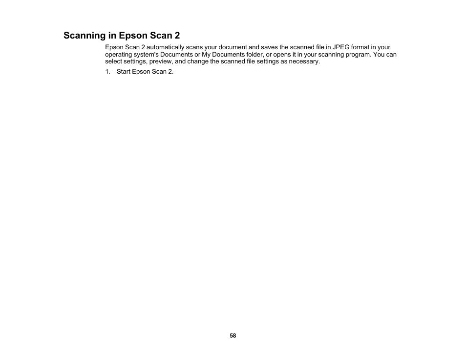 Scanning in epson scan 2 | Epson WorkForce DS-410 Document Scanner User Manual | Page 58 / 128