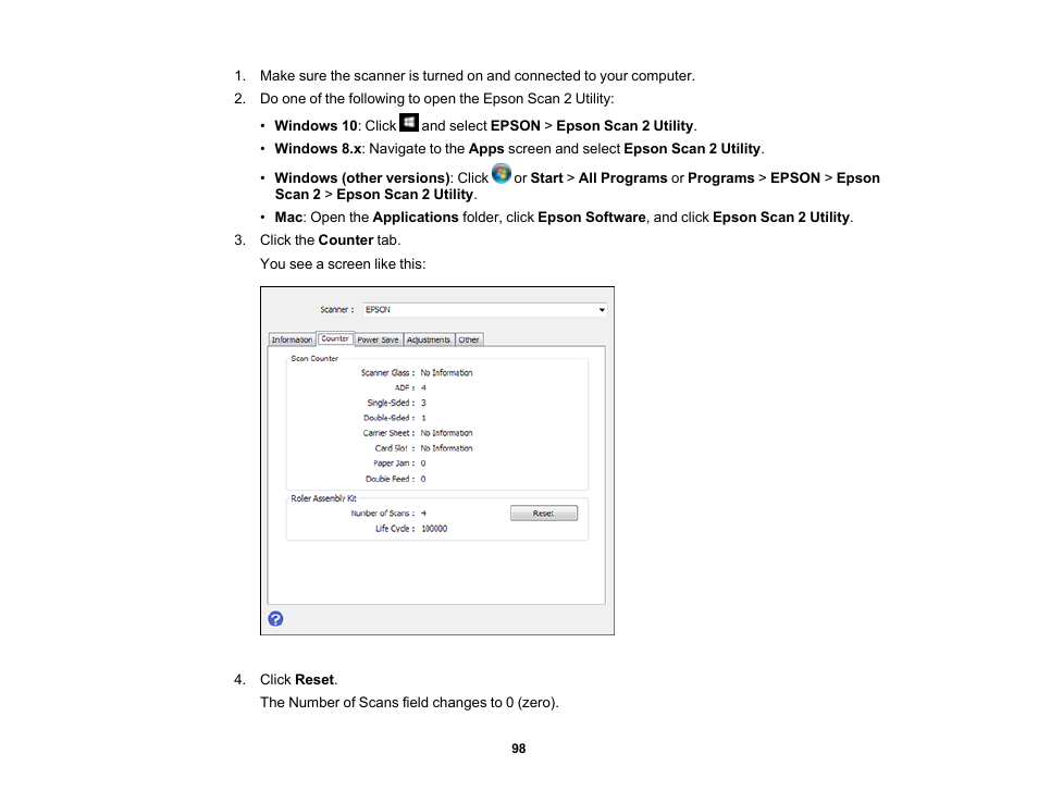 Epson WorkForce DS-410 Document Scanner User Manual | Page 98 / 128