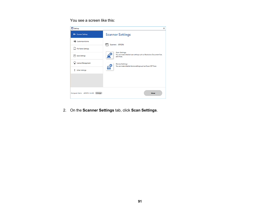 Epson ES-580W Wireless Duplex Document Scanner User Manual | Page 91 / 183