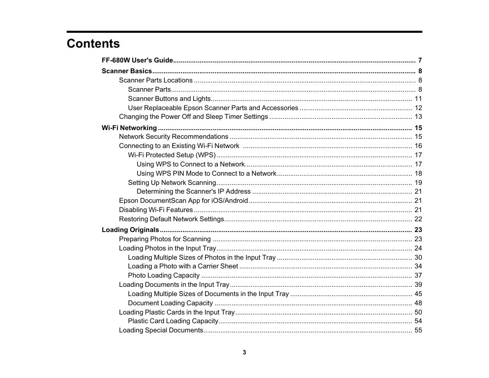 Epson FastFoto FF-680W Photo Scanner User Manual | Page 3 / 120