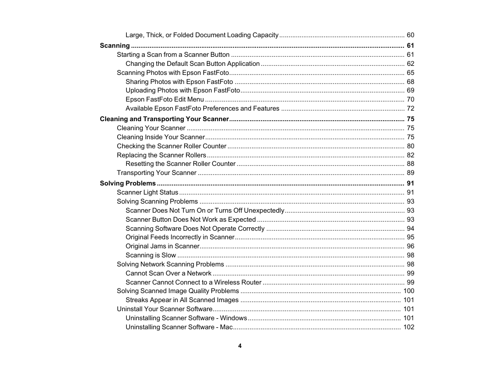 Epson FastFoto FF-680W Photo Scanner User Manual | Page 4 / 120