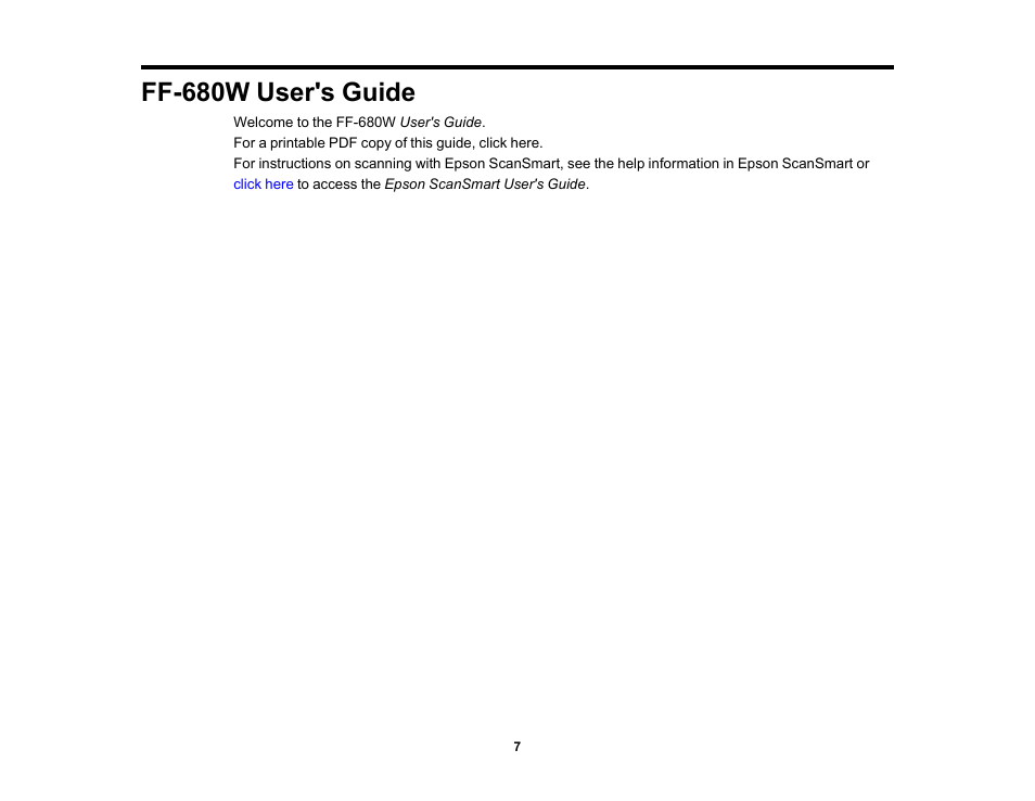 Ff-680w user's guide | Epson FastFoto FF-680W Photo Scanner User Manual | Page 7 / 120