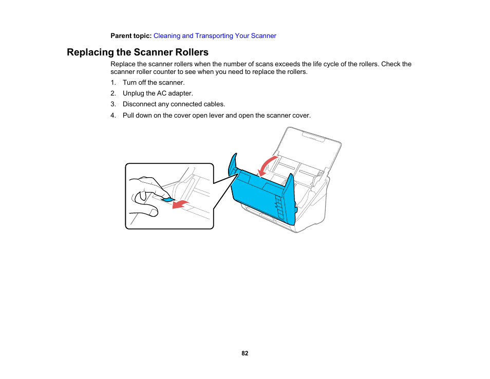 Replacing the scanner rollers | Epson FastFoto FF-680W Photo Scanner User Manual | Page 82 / 120