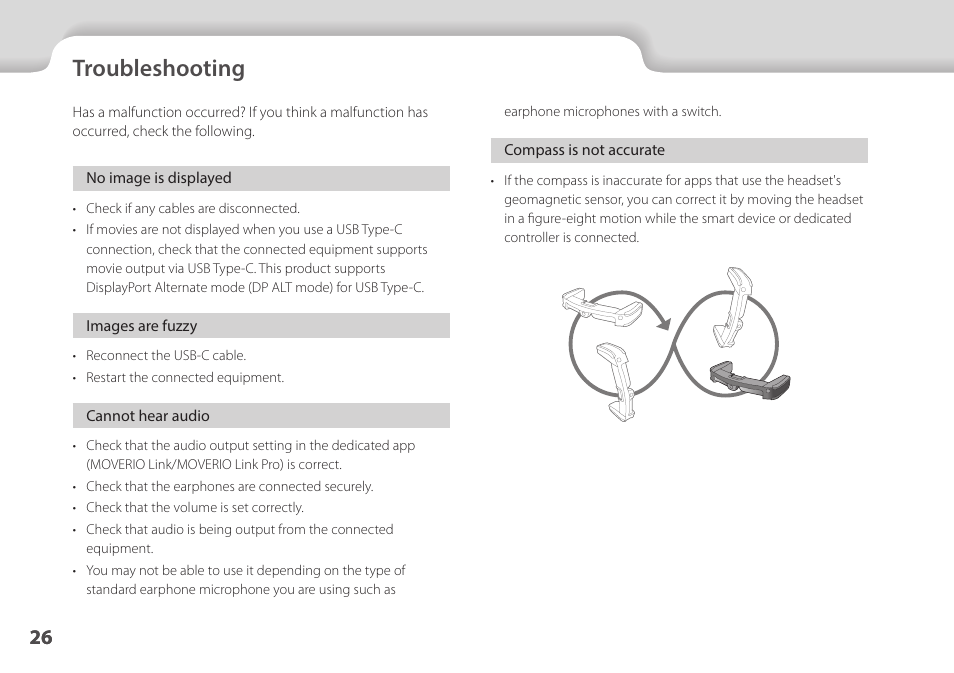Troubleshooting, 01_chapter title, 01_head a | Epson Moverio BT-45CS AR Smart Glasses with Intelligent Controller User Manual | Page 26 / 39