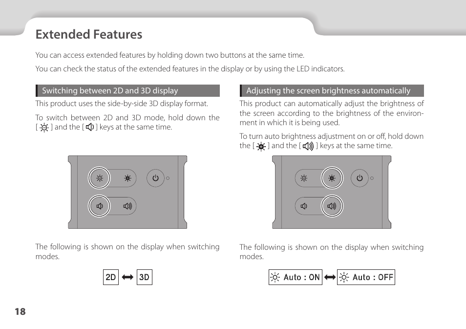Extended features, Extended features" p.18, 01_chapter title | 01_head a | Epson Moverio BT-35E Smart Glasses User Manual | Page 18 / 41