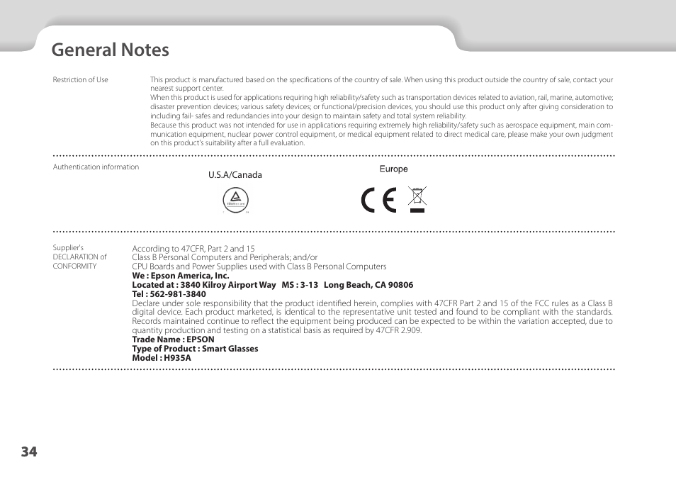 General notes, 01_chapter title, 01_head a | Epson Moverio BT-35E Smart Glasses User Manual | Page 34 / 41