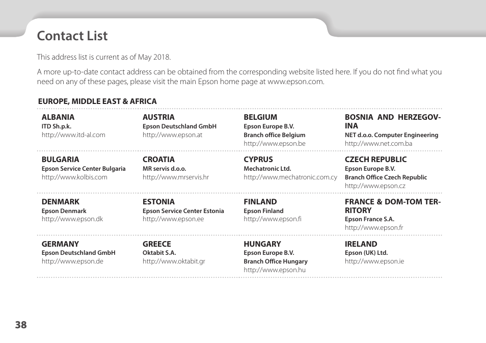 Contact list, 01_chapter title, 01_head a | Epson Moverio BT-35E Smart Glasses User Manual | Page 38 / 41