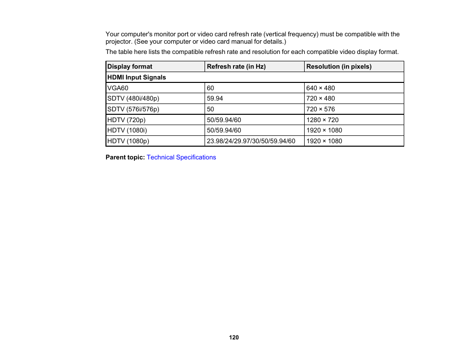 Epson EpiqVision Mini EF11 1000-Lumen Full HD Laser 3LCD Projector User Manual | Page 120 / 138