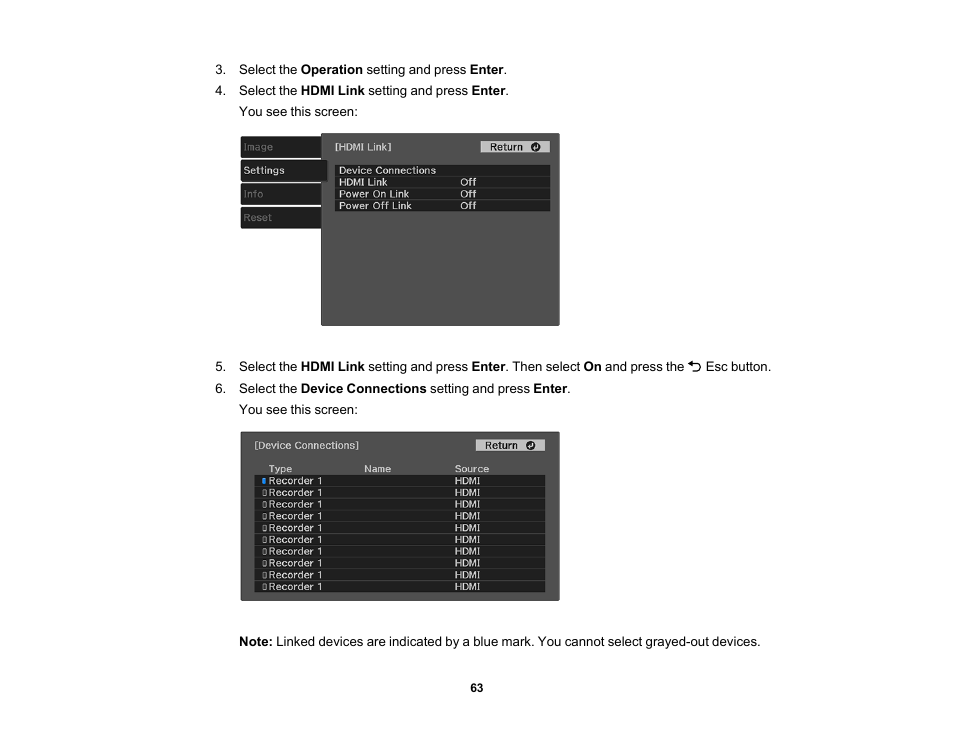 Epson EpiqVision Mini EF11 1000-Lumen Full HD Laser 3LCD Projector User Manual | Page 63 / 138