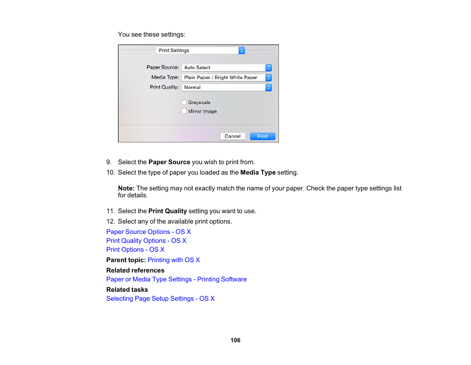 Epson WorkForce Pro WF-6090 Printer with PCL/PostScript User Manual | Page 106 / 252