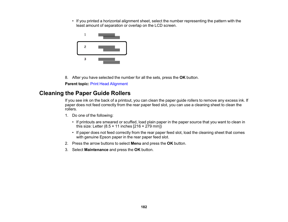 Cleaning the paper guide rollers | Epson WorkForce Pro WF-6090 Printer with PCL/PostScript User Manual | Page 182 / 252