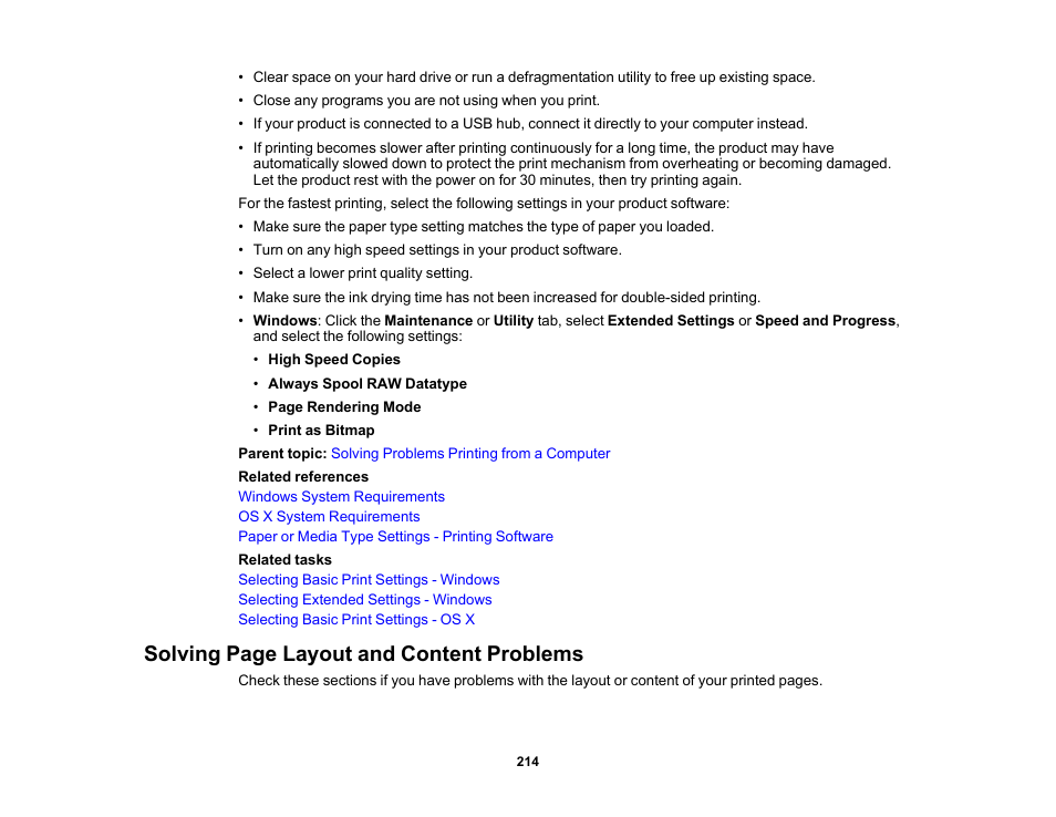 Solving page layout and content problems | Epson WorkForce Pro WF-6090 Printer with PCL/PostScript User Manual | Page 214 / 252