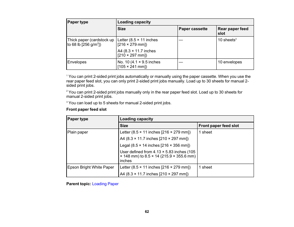 Epson WorkForce Pro WF-6090 Printer with PCL/PostScript User Manual | Page 62 / 252