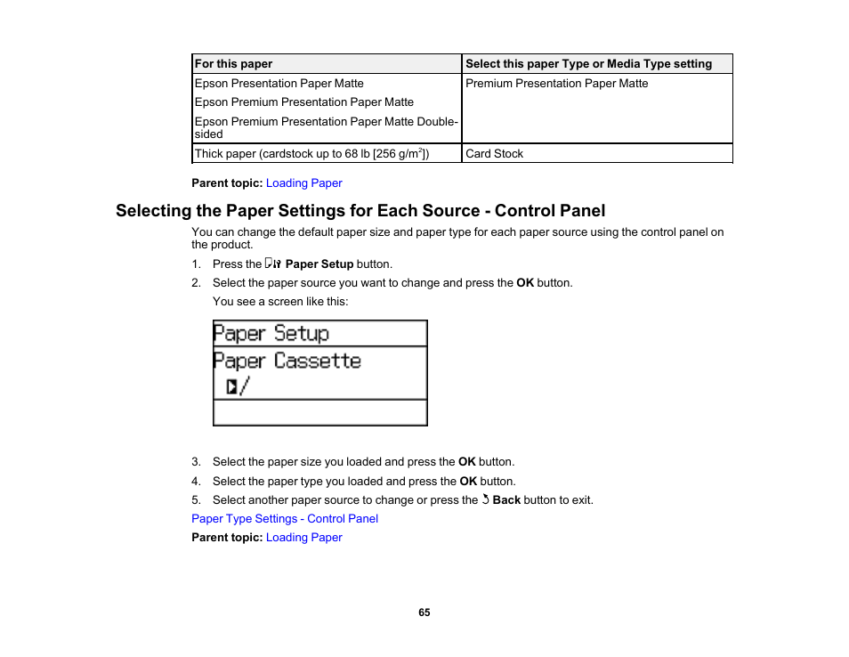 Epson WorkForce Pro WF-6090 Printer with PCL/PostScript User Manual | Page 65 / 252