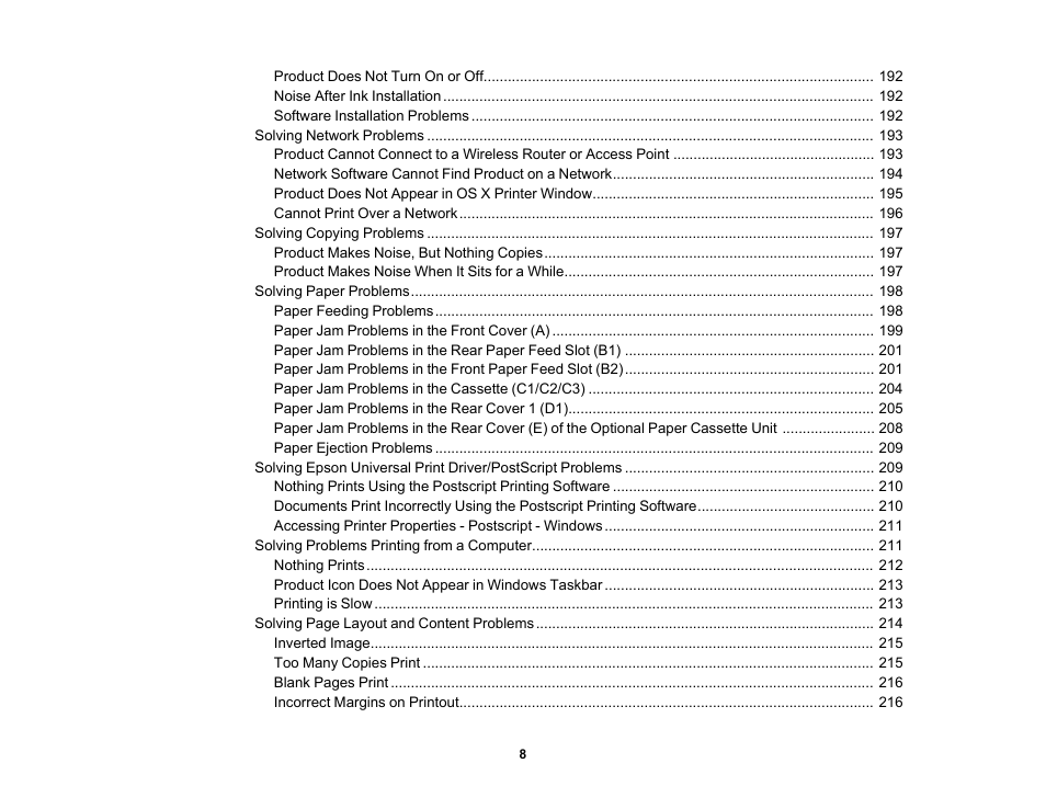 Epson WorkForce Pro WF-6090 Printer with PCL/PostScript User Manual | Page 8 / 252