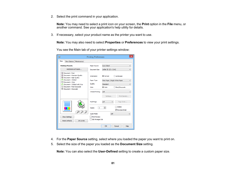 Epson WorkForce Pro WF-6090 Printer with PCL/PostScript User Manual | Page 81 / 252