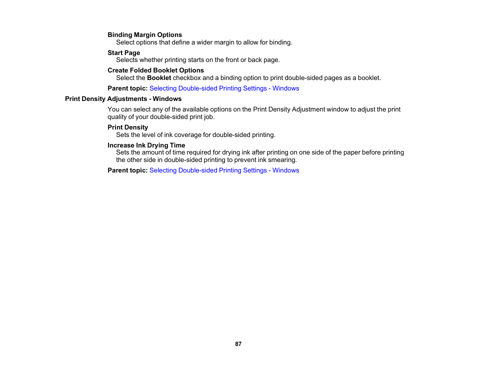 Print density adjustments - windows | Epson WorkForce Pro WF-6090 Printer with PCL/PostScript User Manual | Page 87 / 252