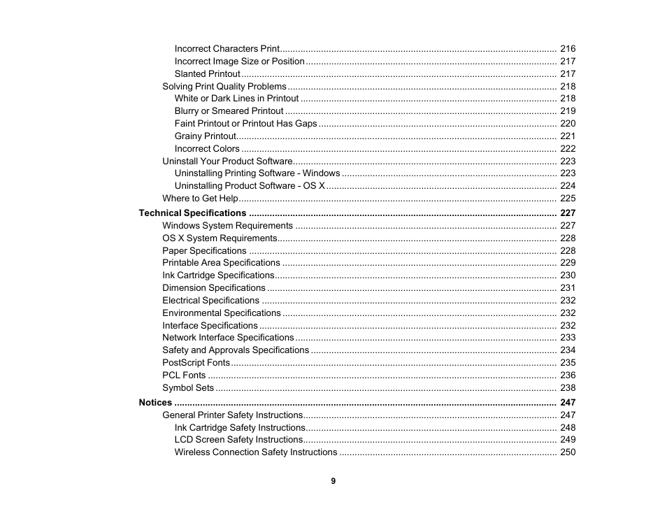 Epson WorkForce Pro WF-6090 Printer with PCL/PostScript User Manual | Page 9 / 252