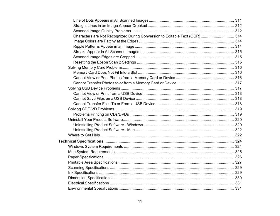 Epson EcoTank Photo ET-8500 Wireless Color All-in-One Supertank Printer User Manual | Page 11 / 346