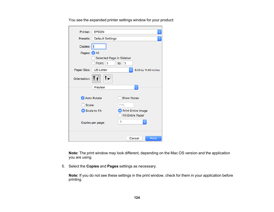 Epson EcoTank Photo ET-8500 Wireless Color All-in-One Supertank Printer User Manual | Page 124 / 346