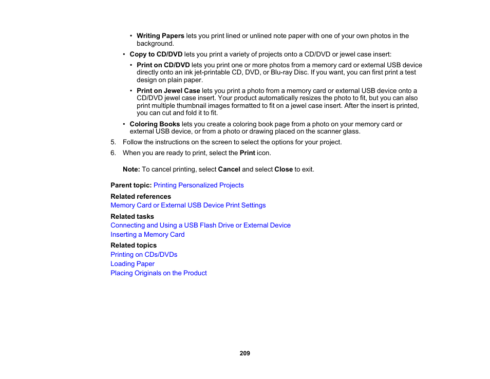 Epson EcoTank Photo ET-8500 Wireless Color All-in-One Supertank Printer User Manual | Page 209 / 346
