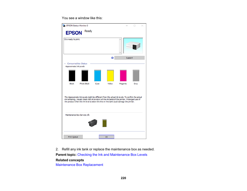 Epson EcoTank Photo ET-8500 Wireless Color All-in-One Supertank Printer User Manual | Page 220 / 346