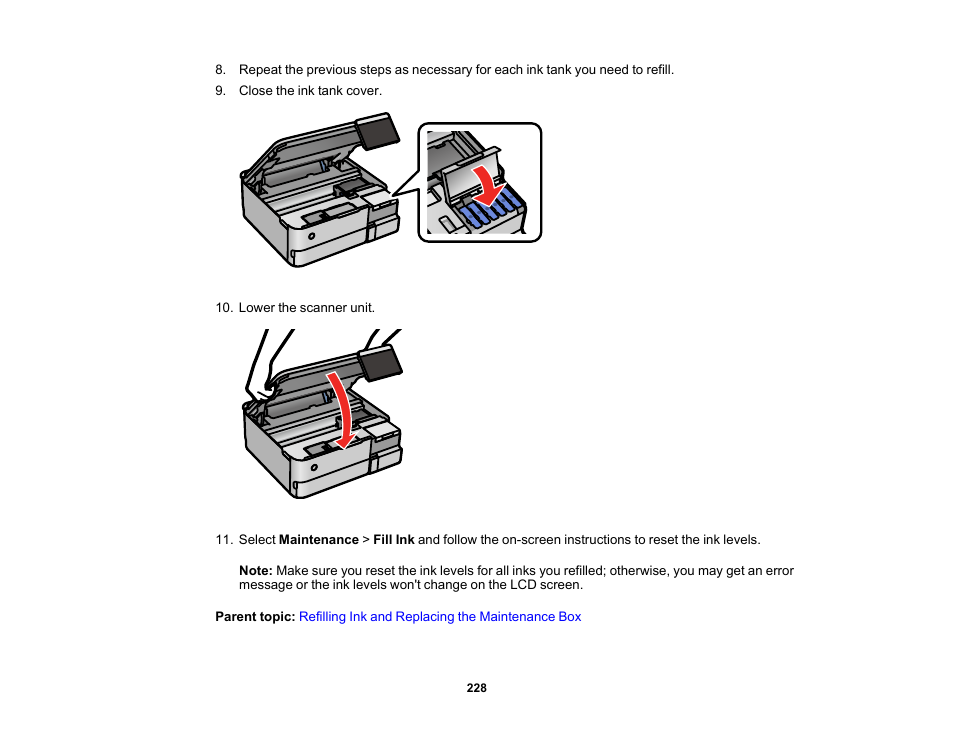 Epson EcoTank Photo ET-8500 Wireless Color All-in-One Supertank Printer User Manual | Page 228 / 346