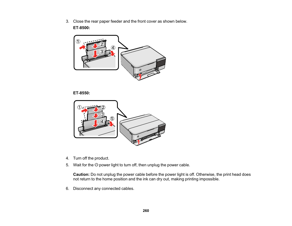 Epson EcoTank Photo ET-8500 Wireless Color All-in-One Supertank Printer User Manual | Page 260 / 346