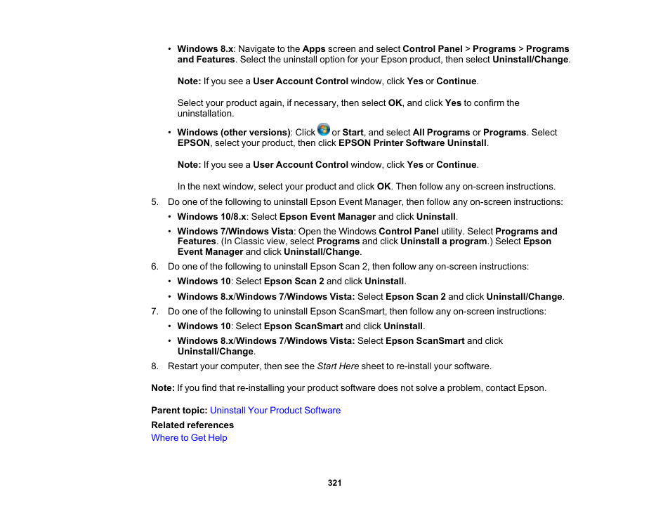 Epson EcoTank Photo ET-8500 Wireless Color All-in-One Supertank Printer User Manual | Page 321 / 346