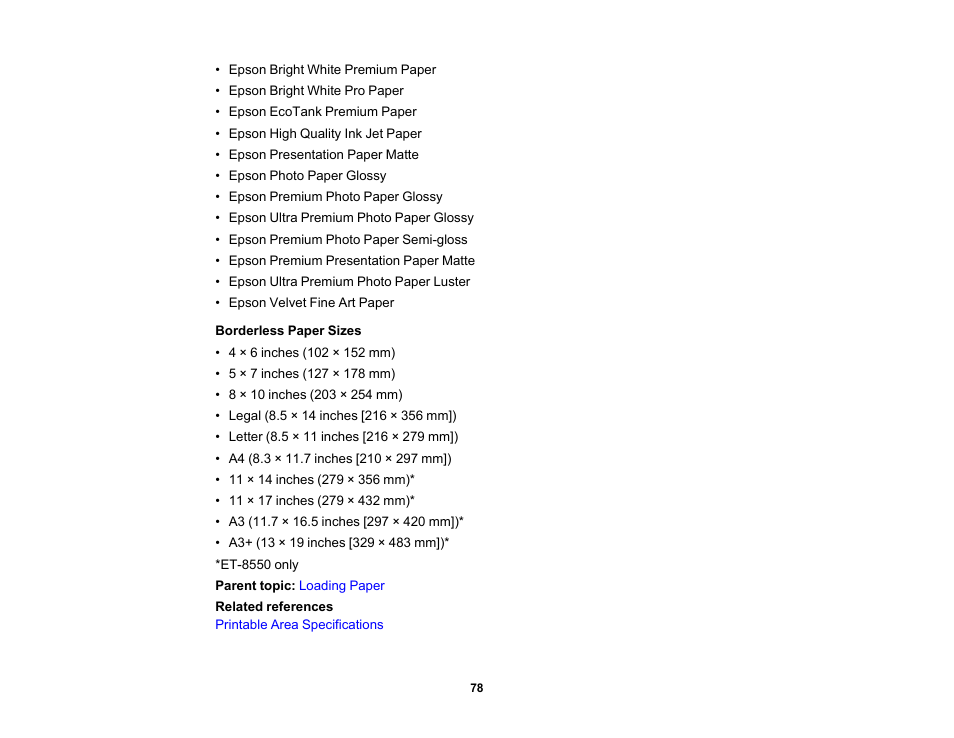 Epson EcoTank Photo ET-8500 Wireless Color All-in-One Supertank Printer User Manual | Page 78 / 346