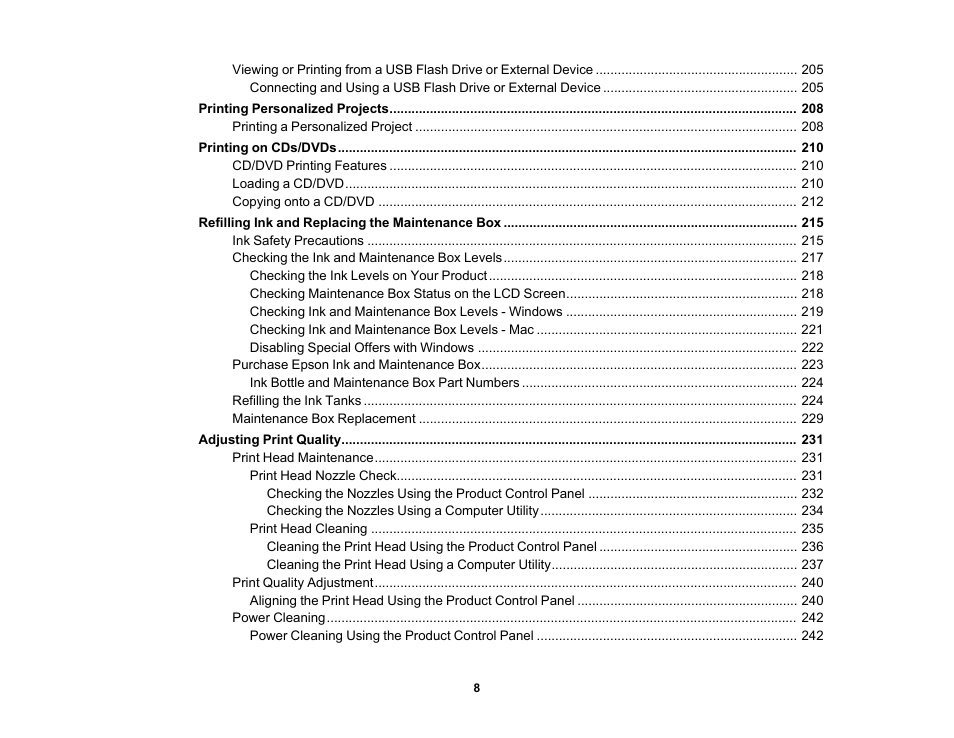 Epson EcoTank Photo ET-8500 Wireless Color All-in-One Supertank Printer User Manual | Page 8 / 346