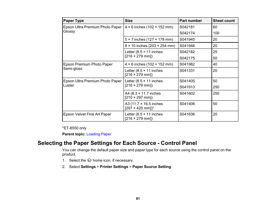 Epson EcoTank Photo ET-8500 Wireless Color All-in-One Supertank Printer User Manual | Page 81 / 346
