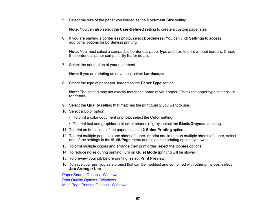 Epson EcoTank Photo ET-8500 Wireless Color All-in-One Supertank Printer User Manual | Page 97 / 346