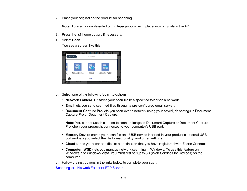 Epson WorkForce Pro WF-M5799 Workgroup Monochrome Multifunction Printer with Replaceable Ink Pack System User Manual | Page 182 / 404