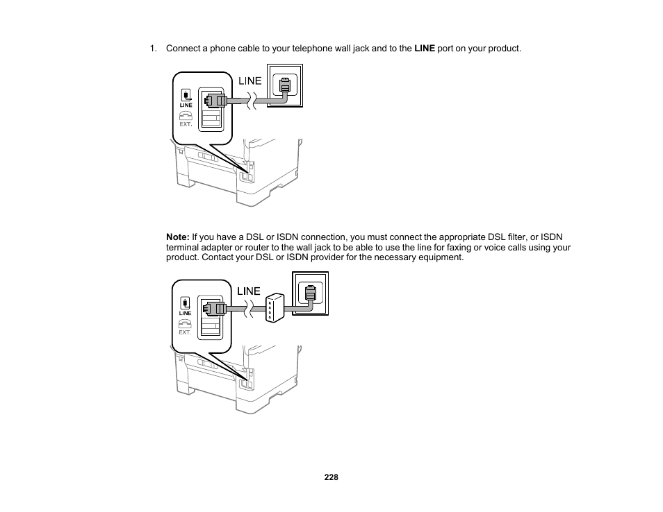 Epson WorkForce Pro WF-M5799 Workgroup Monochrome Multifunction Printer with Replaceable Ink Pack System User Manual | Page 228 / 404
