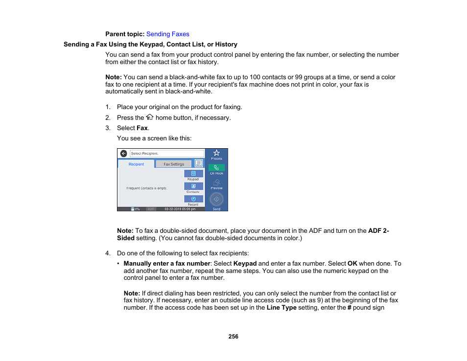 Epson WorkForce Pro WF-M5799 Workgroup Monochrome Multifunction Printer with Replaceable Ink Pack System User Manual | Page 256 / 404