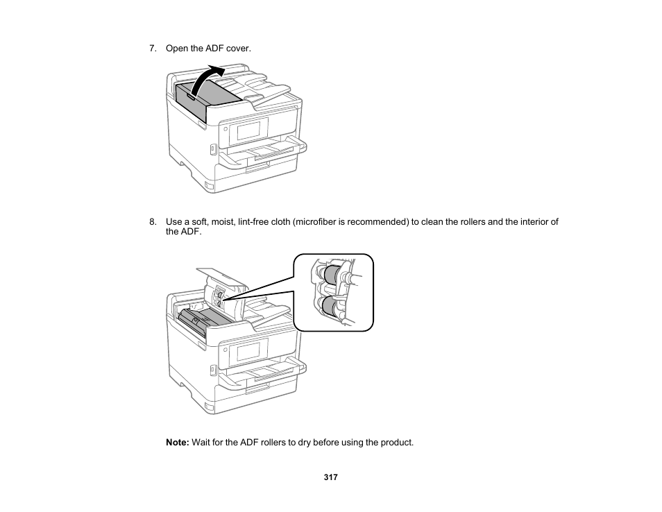 Epson WorkForce Pro WF-M5799 Workgroup Monochrome Multifunction Printer with Replaceable Ink Pack System User Manual | Page 317 / 404