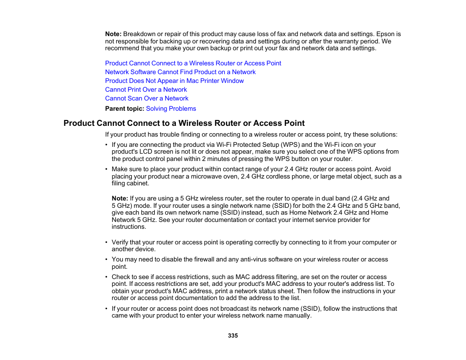 Epson WorkForce Pro WF-M5799 Workgroup Monochrome Multifunction Printer with Replaceable Ink Pack System User Manual | Page 335 / 404