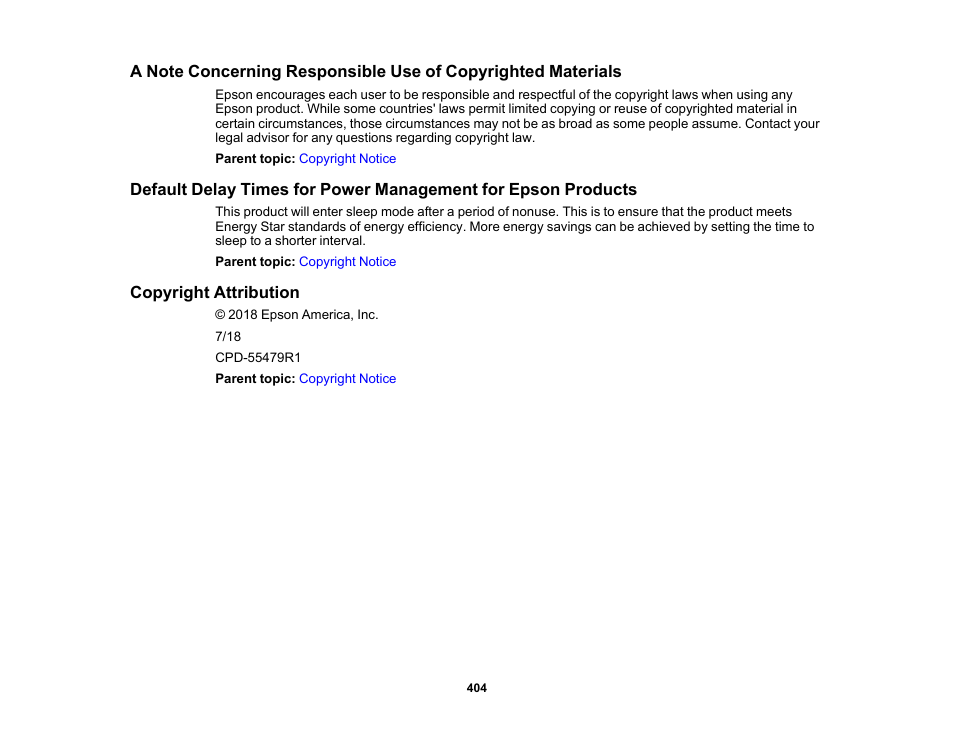 Copyright attribution | Epson WorkForce Pro WF-M5799 Workgroup Monochrome Multifunction Printer with Replaceable Ink Pack System User Manual | Page 404 / 404