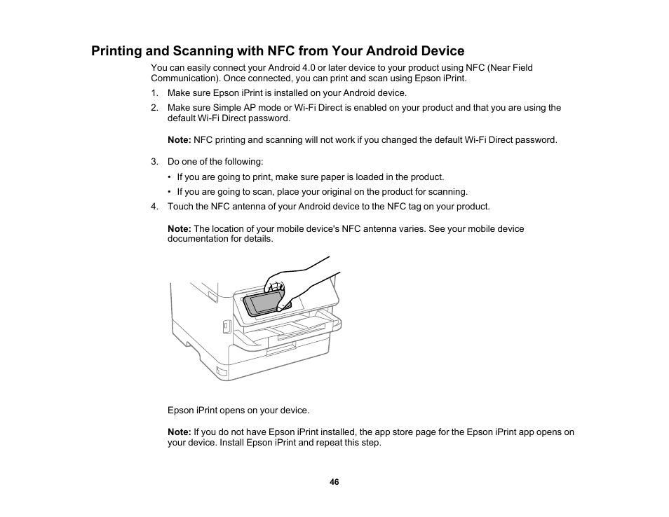 Epson WorkForce Pro WF-M5799 Workgroup Monochrome Multifunction Printer with Replaceable Ink Pack System User Manual | Page 46 / 404