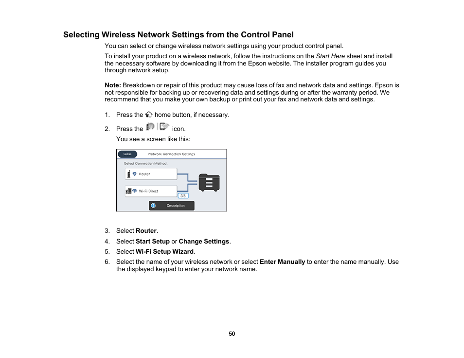 Epson WorkForce Pro WF-M5799 Workgroup Monochrome Multifunction Printer with Replaceable Ink Pack System User Manual | Page 50 / 404