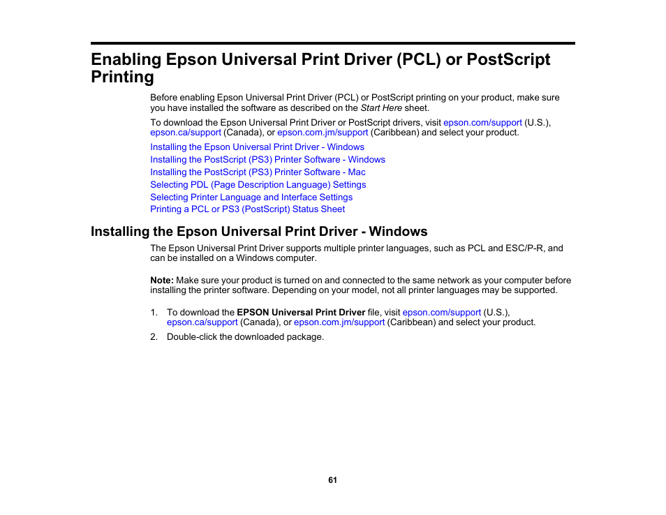 Epson WorkForce Pro WF-M5799 Workgroup Monochrome Multifunction Printer with Replaceable Ink Pack System User Manual | Page 61 / 404