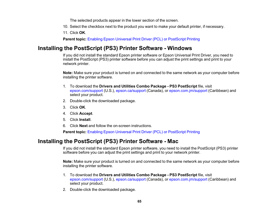 Epson WorkForce Pro WF-M5799 Workgroup Monochrome Multifunction Printer with Replaceable Ink Pack System User Manual | Page 65 / 404