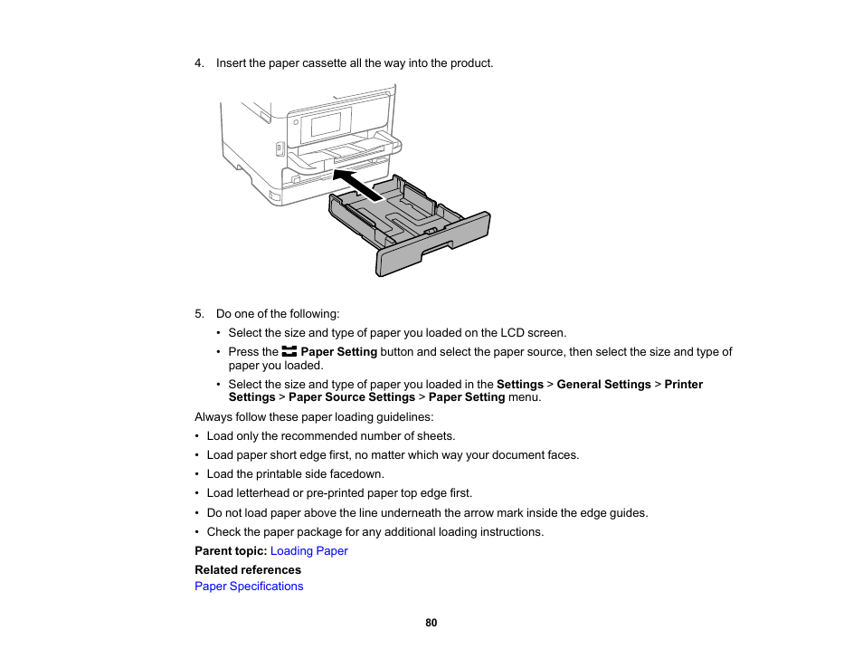 Epson WorkForce Pro WF-M5799 Workgroup Monochrome Multifunction Printer with Replaceable Ink Pack System User Manual | Page 80 / 404