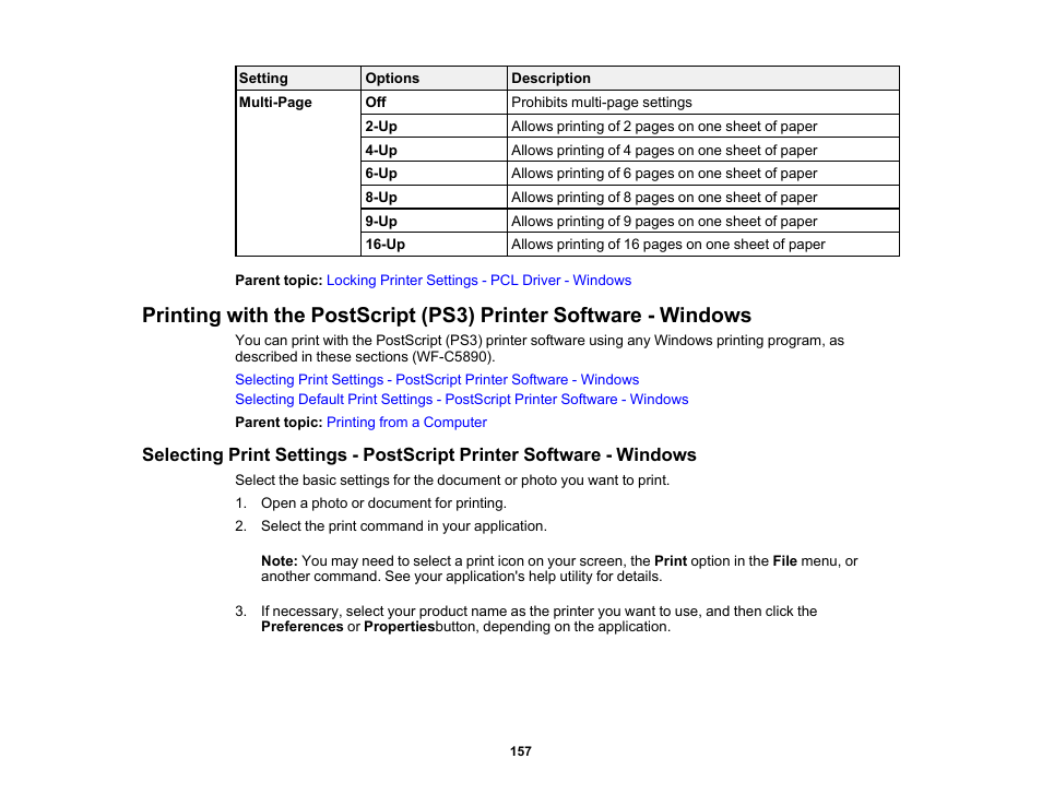 Epson WorkForce Pro WF-C5890 Wireless Color MFP Inkjet Printer User Manual | Page 157 / 426