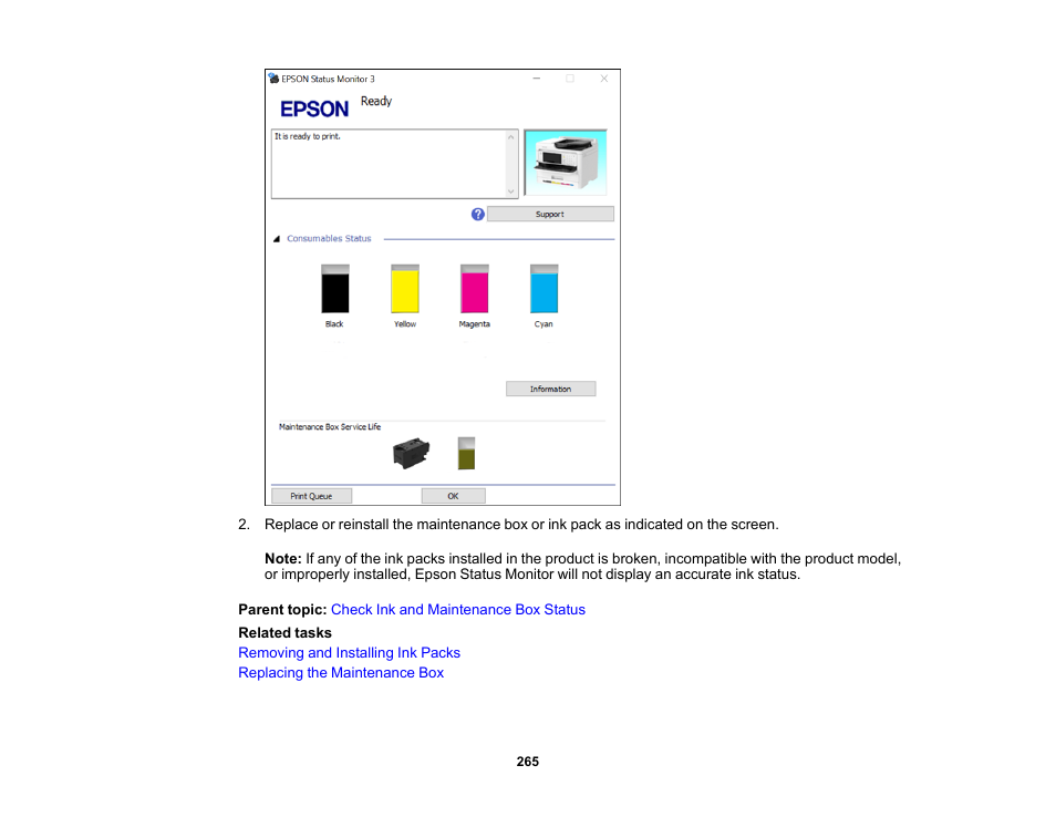 Epson WorkForce Pro WF-C5890 Wireless Color MFP Inkjet Printer User Manual | Page 265 / 426