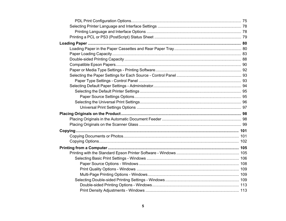 Epson WorkForce Pro WF-C5890 Wireless Color MFP Inkjet Printer User Manual | Page 5 / 426